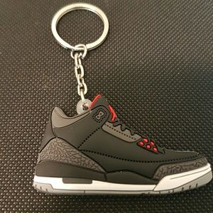Air Jordan Retro 3s Black Cement Keychain